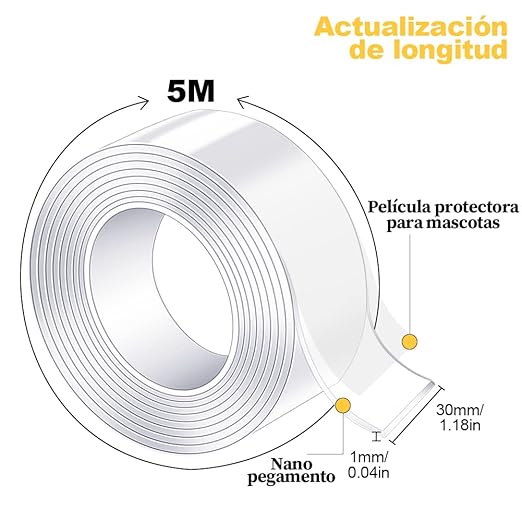 NanoGrip® - Cinta Mágica Multiusos X 5 metros | Sellado, Fijación y Reparación sin Daños