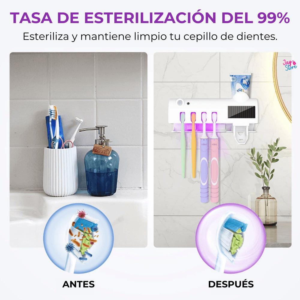Esterilizador de Cepillo UV + Dispensador Exclusive® 3 en 1