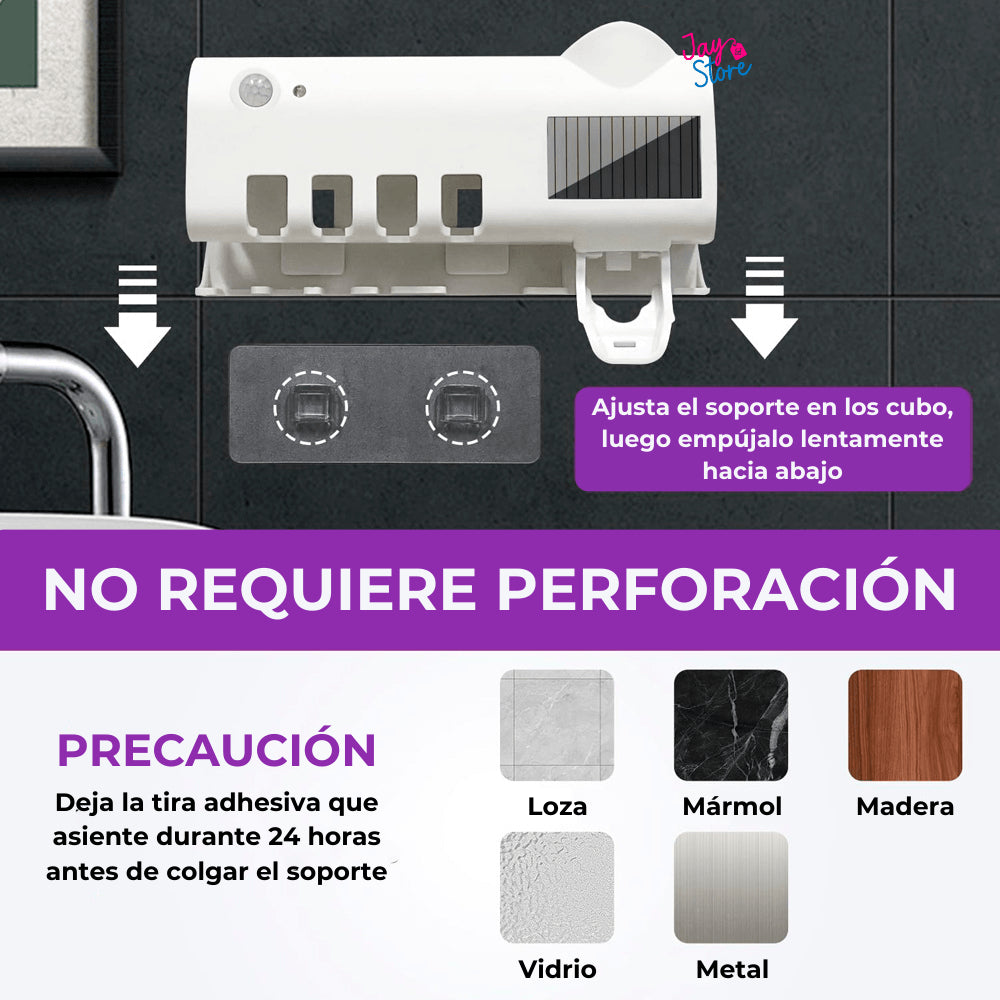 Esterilizador de Cepillo UV + Dispensador Exclusive® 3 en 1