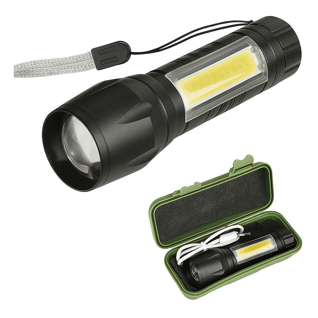 Linterna LED Recargable USB Portátil (Oferta 2x1)